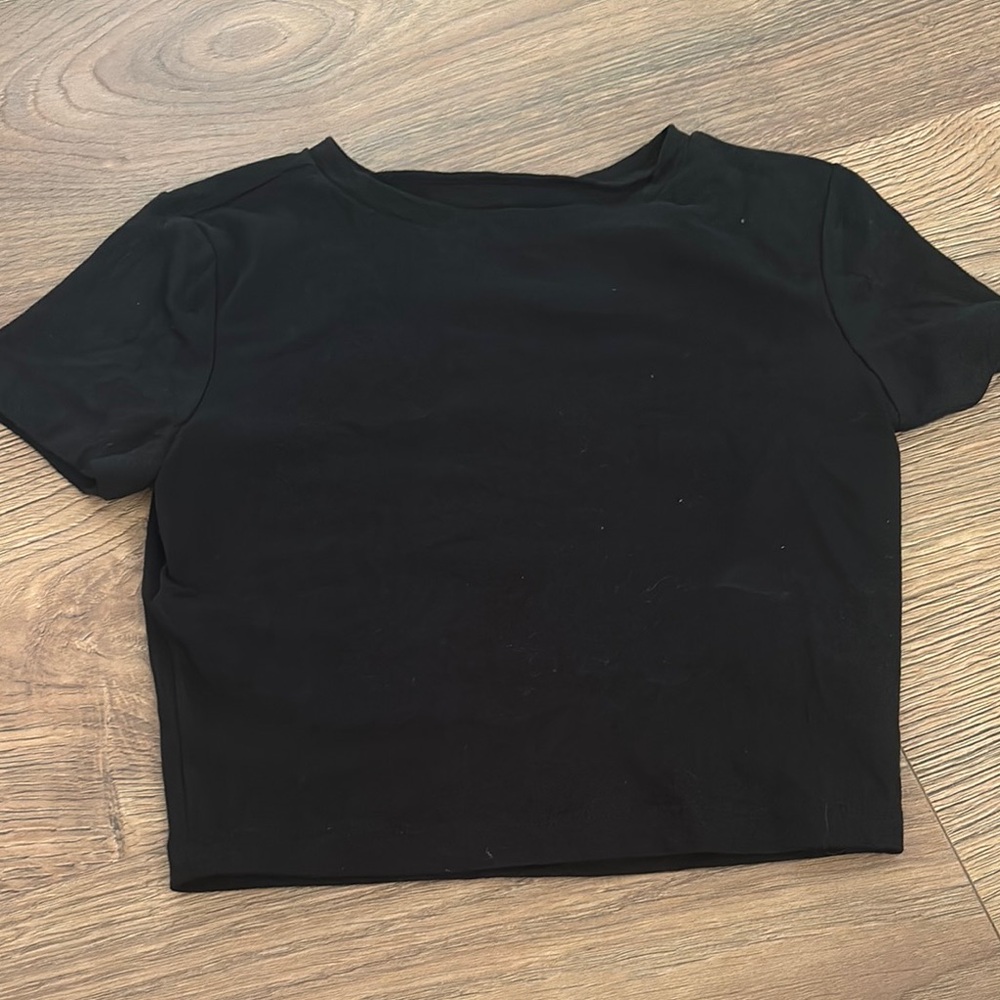 Wild Fable Black Fitted Crop T-Shirt